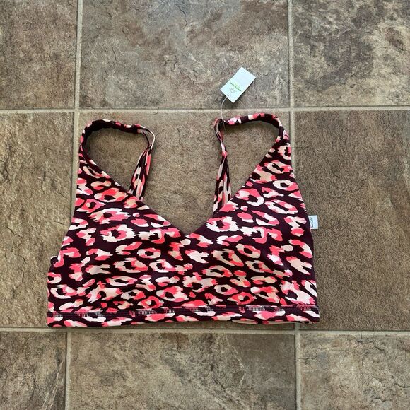 Aerie Goals Plunge Sports Bra Maplewood Size Large - Picture 2 of 7